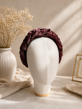 Chocolate Brown Braided Satin Headband – Wide Statement Headband for Women