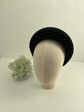 Crystal padded headband Rhinestone headband Sparkly headband Designer headband  black headband Halo headband christmas headband