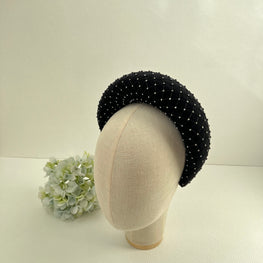 Crystal padded headband Rhinestone headband Sparkly headband Designer headband  black headband Halo headband christmas headband