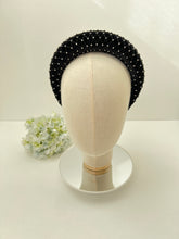 Crystal padded headband Rhinestone headband Sparkly headband Designer headband  black headband Halo headband christmas headband