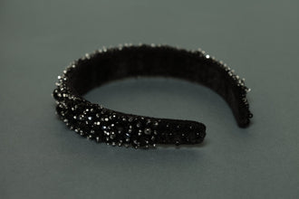 Beaded headband Crystal headband Jewelled headband Embellished headband Black beaded headband