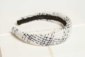 Cotton padded headband,Black and white padded headband ,Padded hairband ,Spring padded headband