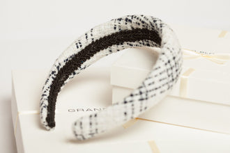 Cotton padded headband,Black and white padded headband ,Padded hairband ,Spring padded headband