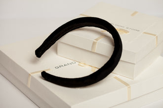 Black velvet headband Classic velvet headband Black padded headband Preppy Teen girl headband