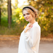 Black velvet headband Classic velvet headband Black padded headband Preppy Teen girl headband