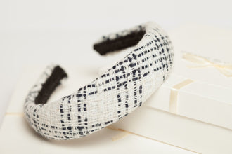 Cotton padded headband,Black and white padded headband ,Padded hairband ,Spring padded headband