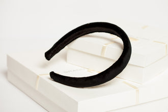 Black velvet headband Classic velvet headband Black padded headband Preppy Teen girl headband