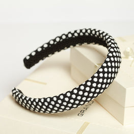 Polka dot headband Black and white padded headband Padded headband Alice band School uniform