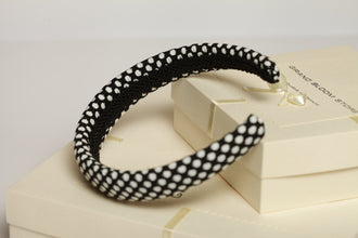 Polka dot headband Black and white padded headband Padded headband Alice band School uniform
