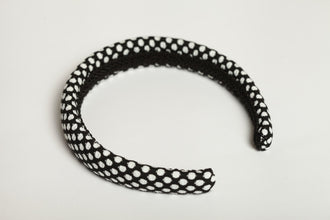 Polka dot headband Black and white padded headband Padded headband Alice band School uniform