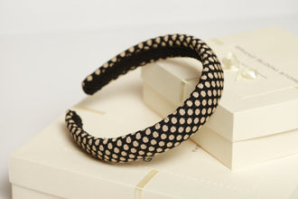 Brown padded headband Padded headband Women headband Women headband Classic padded headband Girl headband Dotted hair band