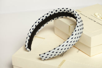 Dotted blue and white padded headband Padded headband Women headband Classic padded headband Girl headband Dotted hair band