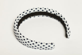 Dotted blue and white padded headband Padded headband Women headband Classic padded headband Girl headband Dotted hair band