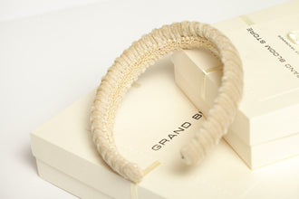 Ivory velvet headband Ivory padded headband Ivory corduroy padded headband Women padded headband Girl headband Winter headbands for women
