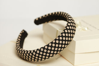 Brown padded headband Padded headband Women headband Women headband Classic padded headband Girl headband Dotted hair band