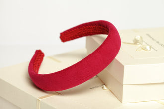 Hot pink padded headband Velvet pink padded headband Women padded headband Girl headband Ladies headbands Classic headbands