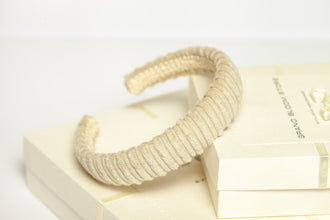 Ivory velvet headband Ivory padded headband Ivory corduroy padded headband Women padded headband Girl headband Winter headbands for women