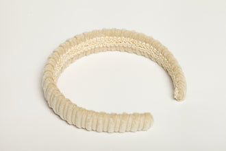 Ivory velvet headband Ivory padded headband Ivory corduroy padded headband Women padded headband Girl headband Winter headbands for women