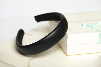 Black headband Padded headband Leather headband Soft headband Headbands for women Girls headband