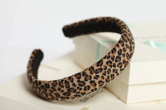 Leopard headband Leopard velvet headband Animal print headband Velvet padded headband Leopard print fascinator Teen girl headband