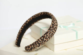 Leopard headband Leopard velvet headband Animal print headband Velvet padded headband Leopard print fascinator Teen girl headband
