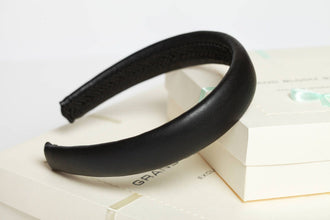 Black headband Padded headband Leather headband Soft headband Headbands for women Girls headband