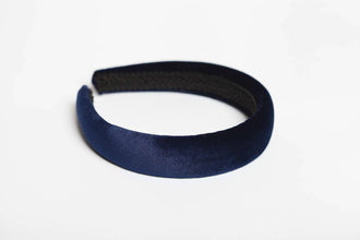 Navy blue padded headband Navy blue velvet headband Navy blue hair accessory Fabric headbands for women