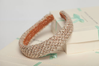 Winter headband Padded headband Winter headbands for women Tweed headband Beige headband Fabric headbands for women