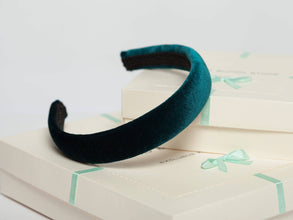 Green headpiece Velvet headband Emerald padded headband Velvet headband women Gift for best friend female