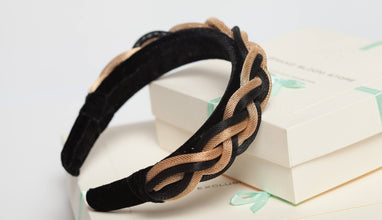 Embellished headband Jeweled headband Happy birthday headband Black gold headband