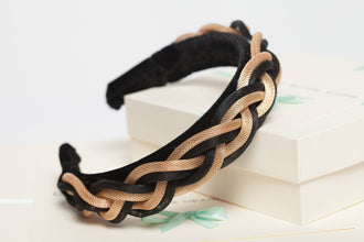 Embellished headband Jeweled headband Happy birthday headband Black gold headband