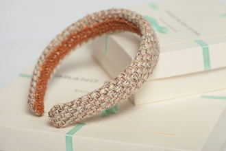 Winter headband Padded headband Winter headbands for women Tweed headband Beige headband Fabric headbands for women