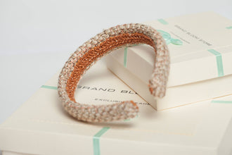 Winter headband Padded headband Winter headbands for women Tweed headband Beige headband Fabric headbands for women