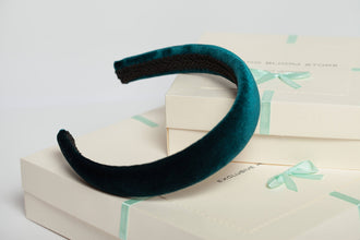 Green headpiece Velvet headband Emerald padded headband Velvet headband women Gift for best friend female