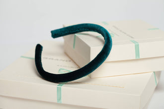 Green headpiece Velvet headband Emerald padded headband Velvet headband women Gift for best friend female