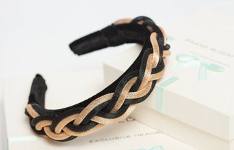 Embellished headband Jeweled headband Happy birthday headband Black gold headband