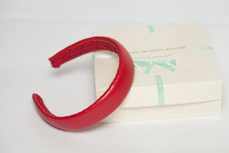 Red leather headband Padded headband Soft headband Summer headband Handmade headband