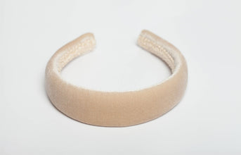 Beige padded headband Velvet headband Ivory headband Velvet headband for women