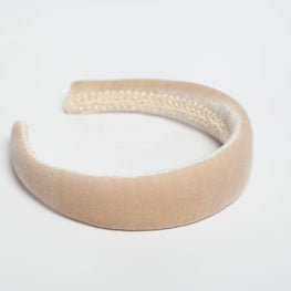 Beige padded headband Velvet headband Ivory headband Velvet headband for women