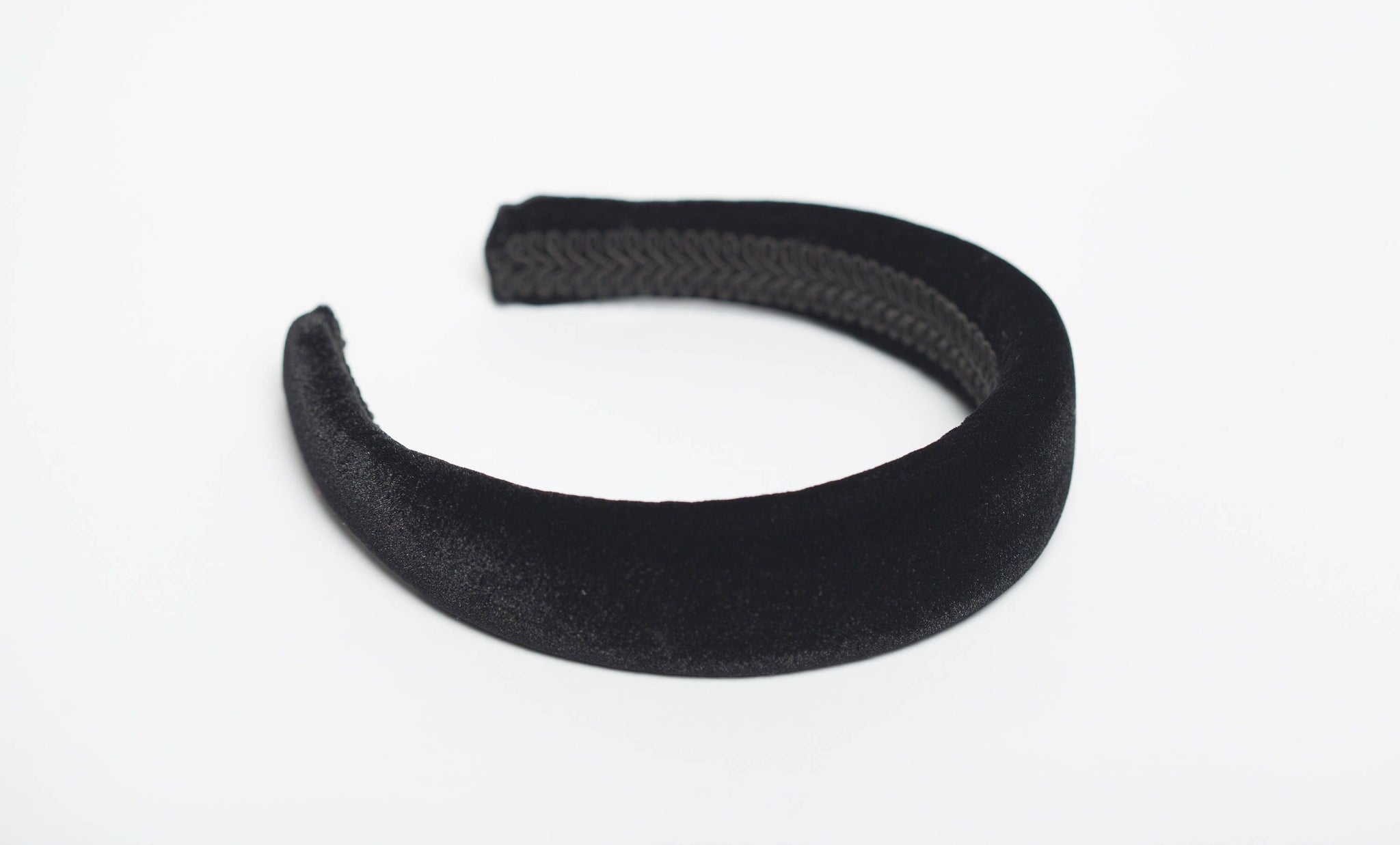 Black velvet headband Padded headband Velvet headband Puffy headband