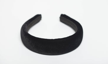 Black velvet headband Padded headband Velvet headband Puffy headband
