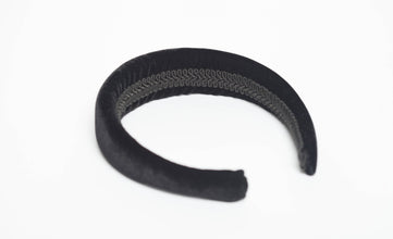 Black velvet headband Padded headband Velvet headband Puffy headband