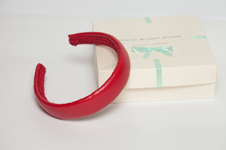 Red leather headband Padded headband Soft headband Summer headband Handmade headband