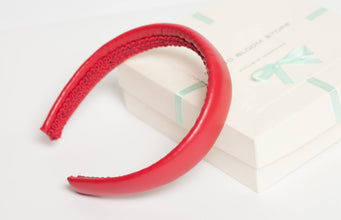 Red leather headband Padded headband Soft headband Summer headband Handmade headband