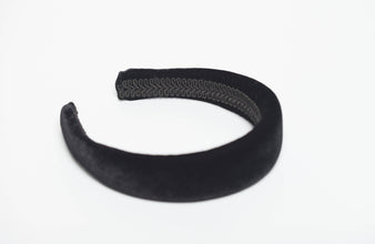 Black velvet headband Padded headband Velvet headband Puffy headband