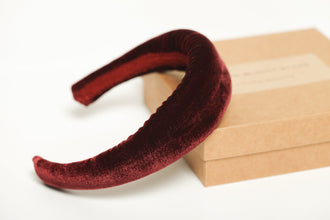 Wide hair band Hairband women Wine headband Velvet headband Padded headband Burgundy headband Thick headband Headbands for women
