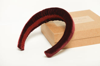 Wide hair band Hairband women Wine headband Velvet headband Padded headband Burgundy headband Thick headband Headbands for women