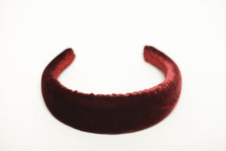 Wide hair band Hairband women Wine headband Velvet headband Padded headband Burgundy headband Thick headband Headbands for women