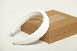 Bride headband Velvet headband White velvet padded headband Bridal hair band Bridesmaid headband Bride to be headband Headband marriage