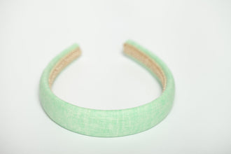 Light green padded linen headband Handmade headband Trendy headband Retro headband Nonslip headband